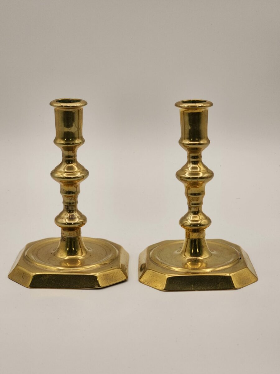 Pair of Antique English Brass Candlesticks English Antiques - Caledonian,  Inc. Barrington, Il - 60010 (847) 381-0569